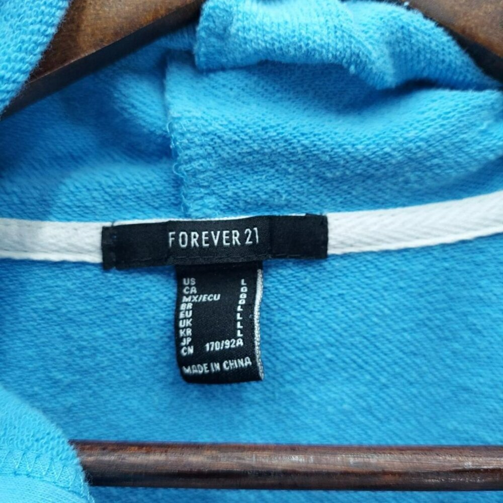 Forever 21 Crop sweat jacket Blue Women's L - Picture 2 of 4